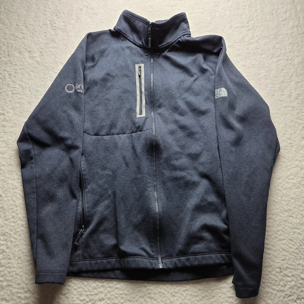 The North Face Jacket Mens Large Blue Softshell Full Zip Entellus Logo